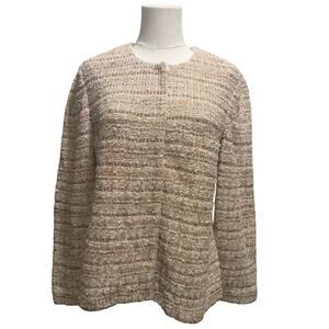 Vintage St. John Tweed Boucle Cream Jacket Blazer Classic Knit Chic Sz 8 Luxury